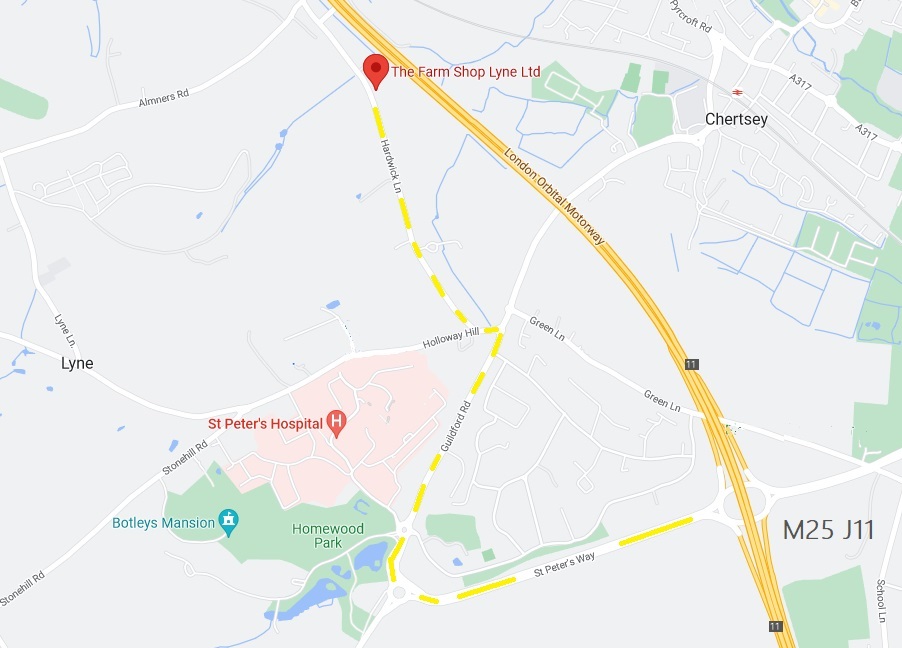 Directions Map to the The Farm Shop Lyne